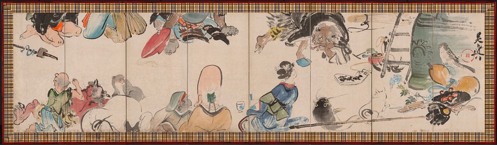 Gathering of Otsu-e Subjects (1868-1912). Original from The Cleveland Museum of Art.