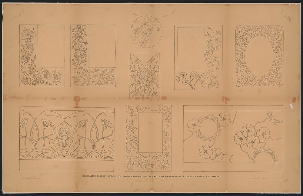 Decorative borders, models for photograph and postal card case ornamentation (1889). Original from the Library of Congress.
