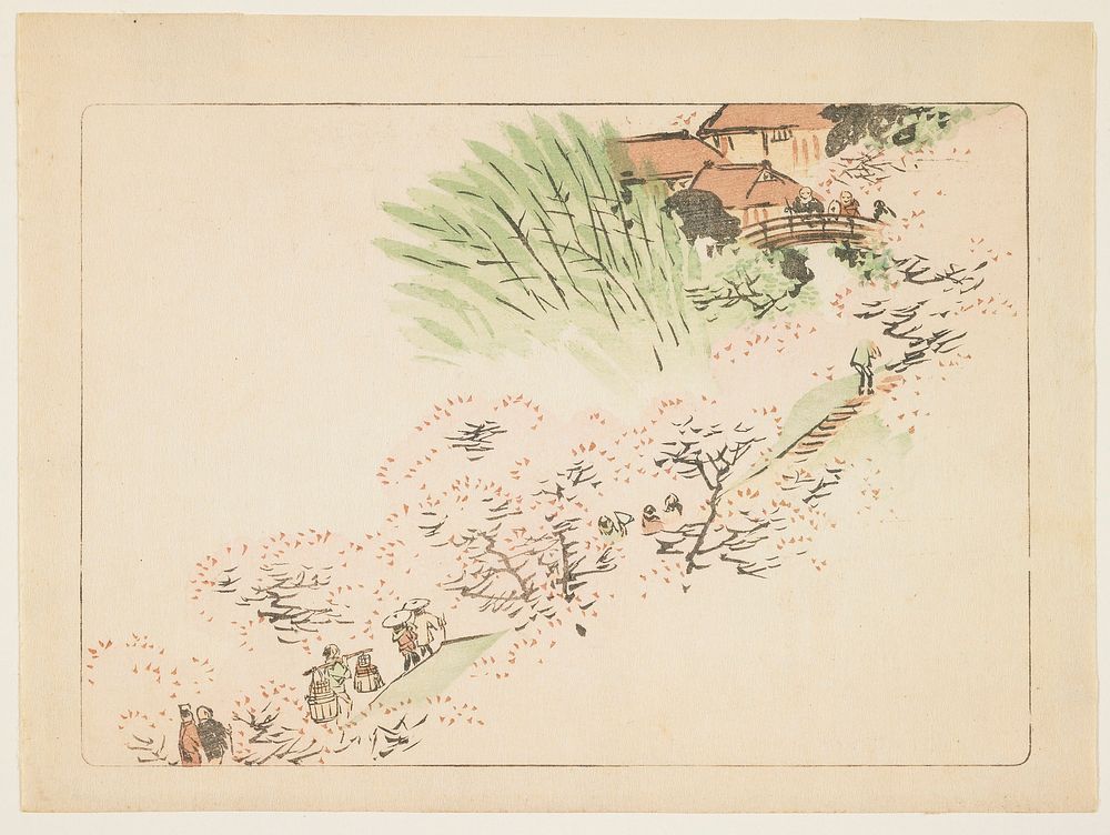 Mountain Cherry Blossoms (c. 1877) print in high resolution by Shibata Zeshin.  Original from the Minneapolis Institute of…