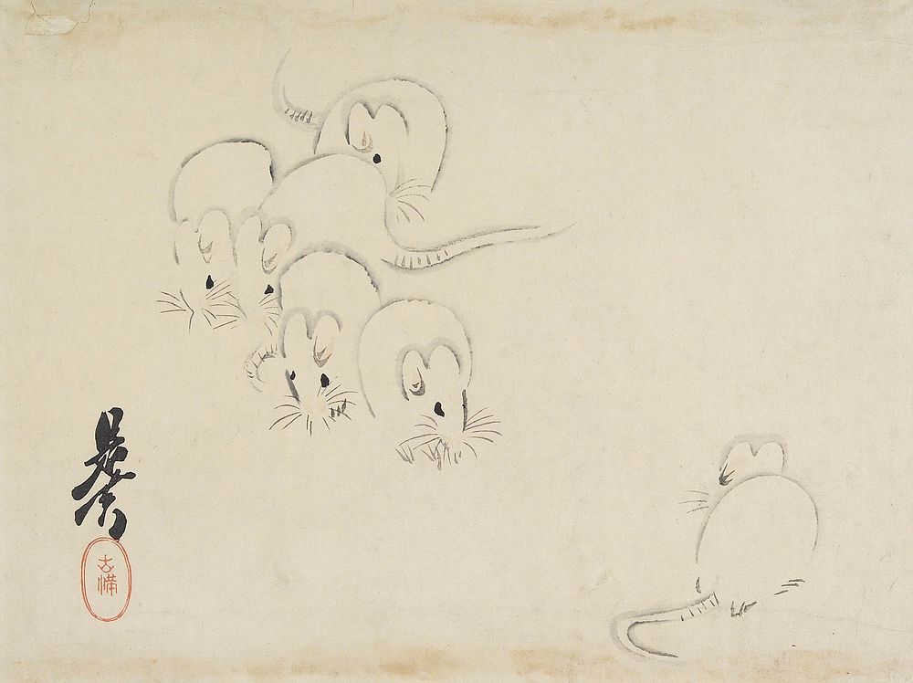 White Mice (c. 1880s) print in high resolution by Shibata Zeshin.  Original from the Minneapolis Institute of Art.