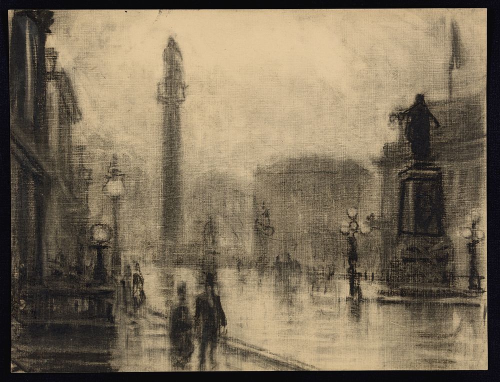 The monument, London (ca. 1905) drawing in high resolution by Joseph Pennell.  