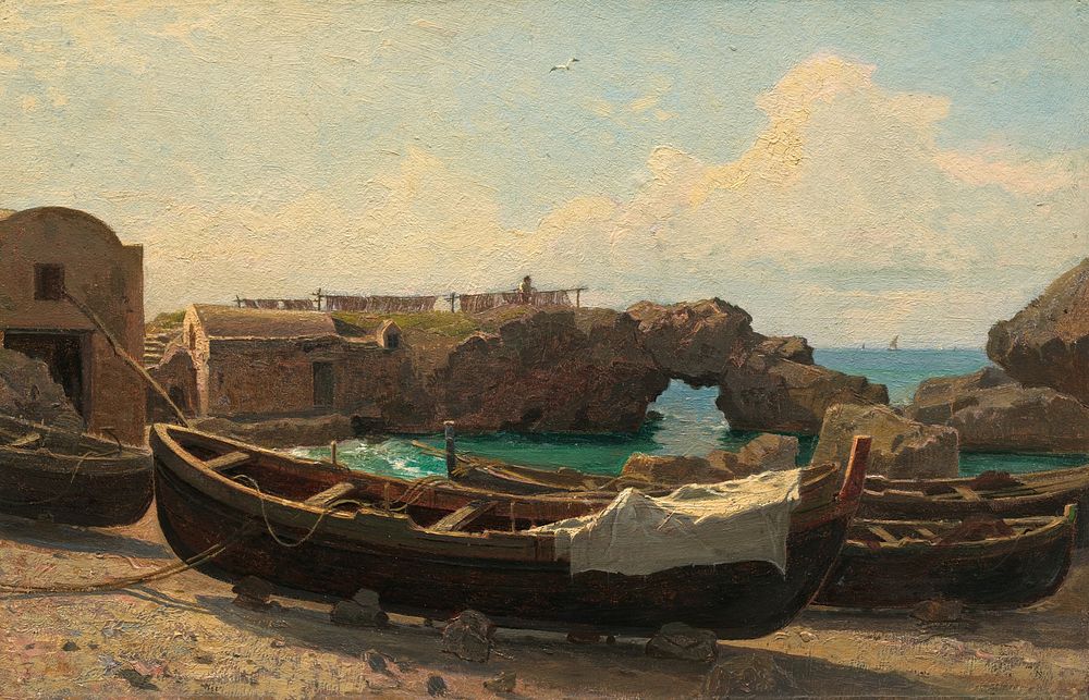 Marina Piccola, Capri (ca. 1858) by William Stanley Haseltine.  