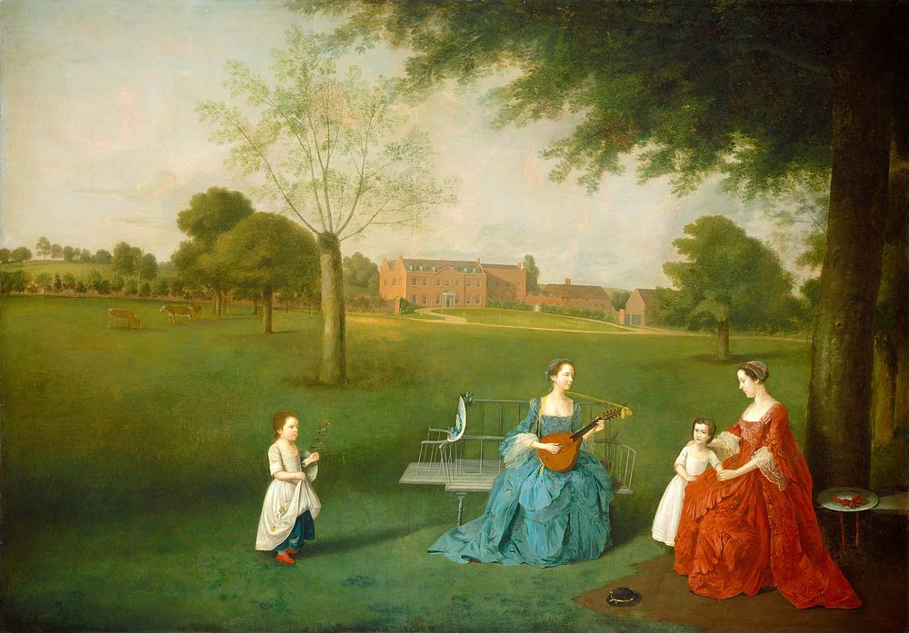 Members of the Maynard Family in the Park at Waltons (ca. 1755–1762) by Arthur Devis.  