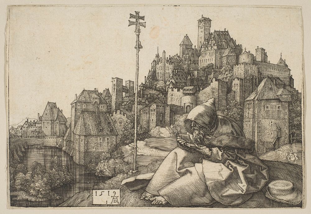 Saint Anthony Reading by Albrecht Dürer