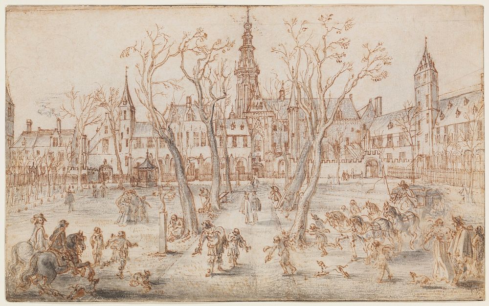 Abdijplein of Middelburg by Adriaen van de Venne