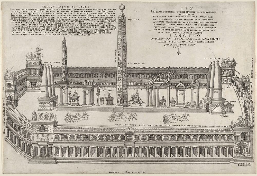Speculum Romanae Magnificentiae: Circus Maximus, Antonio Lafr&eacute;ry by Nicolas Beatrizet