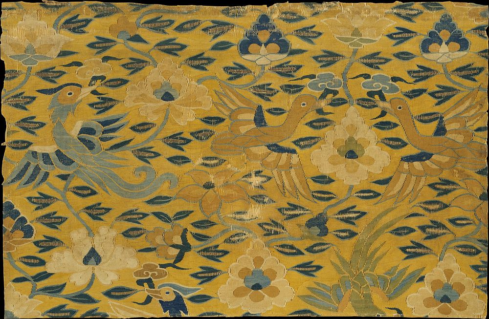 Scroll Cover with Birds and Flowers, China