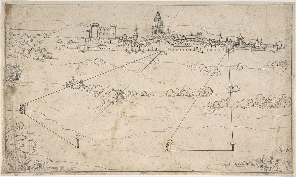 Perspectival Study with a View of a Medieval City