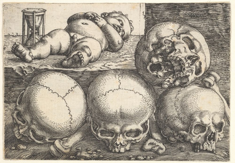 Dead Child with Four Skulls