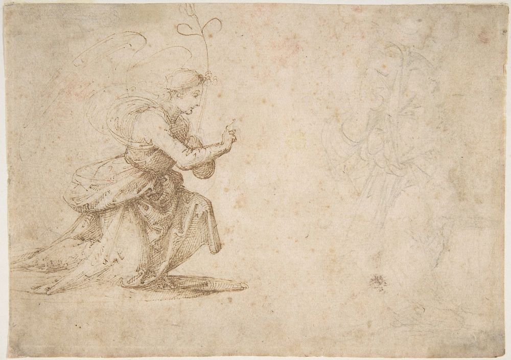 The Annunciation (recto); Faint View of Buildings (verso) by Fra Bartolomeo (Bartolomeo di Paolo del Fattorino)