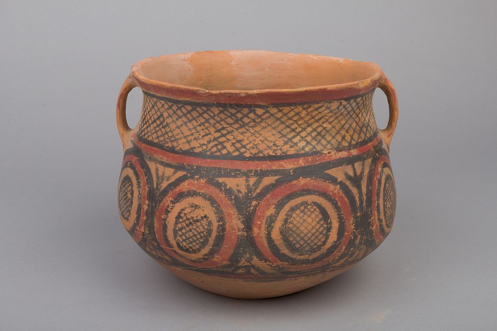 Jar with Spiral Decoration and Cross Hatching