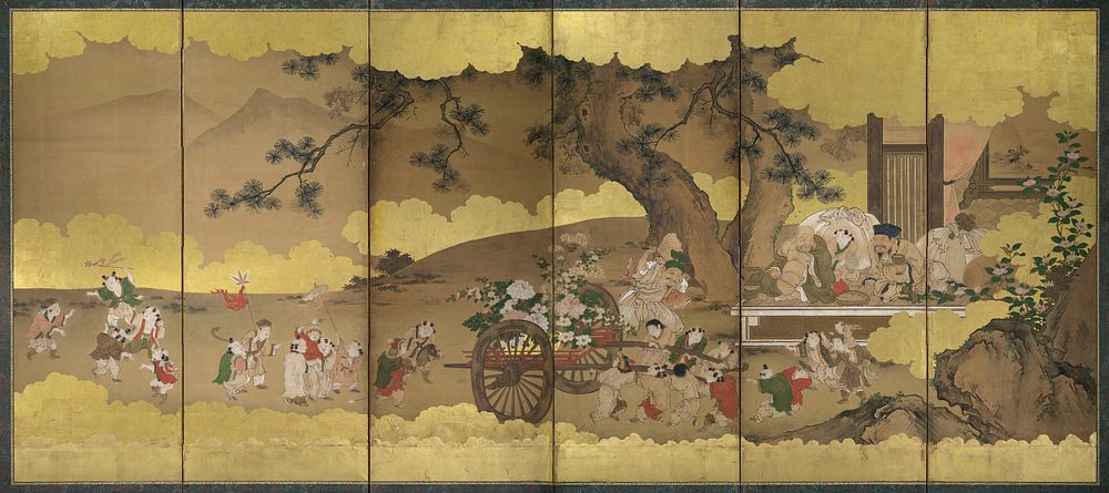 Seven Gods of Good Fortune and Chinese Children by Kano Chikanobu