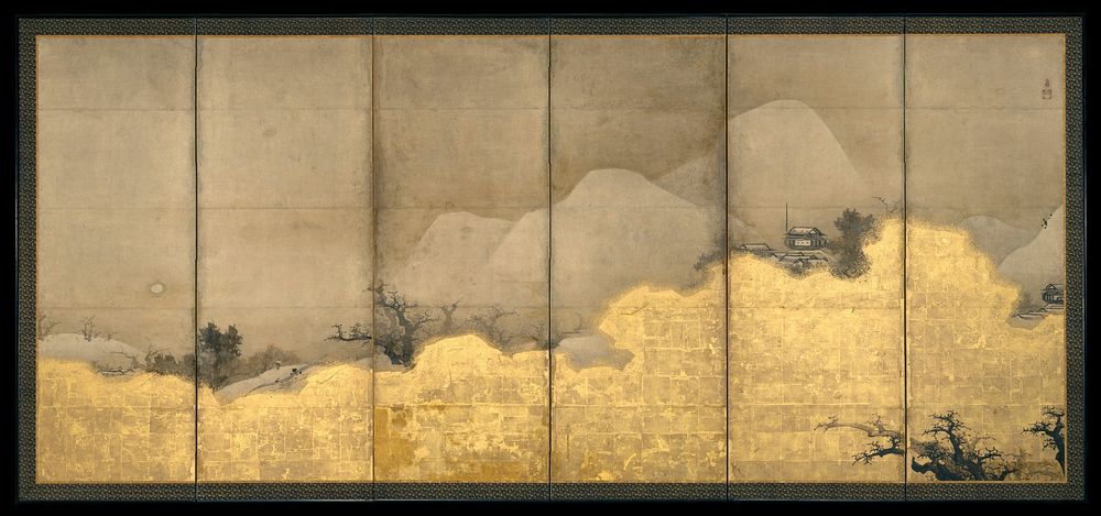 Scenes from the Eight Views of the Xiao and Xiang Rivers by Unkoku Tōeki