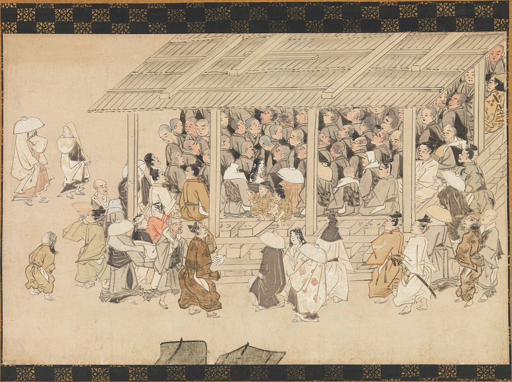 A Nenbutsu Gathering at Ichiya, Kyoto, from the Illustrated Biography of the Monk Ippen and His Disciple Ta'a (Yugyō Shōnin…