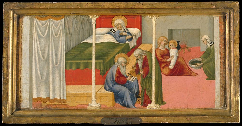 The Birth and Naming of Saint John the Baptist  by Sano di Pietro (Ansano di Pietro di Mencio)