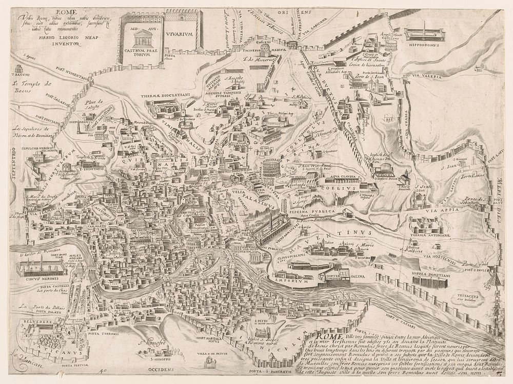 Speculum Romanae Magnificentiae: Plan of Ancient Rome by Pirro Ligorio