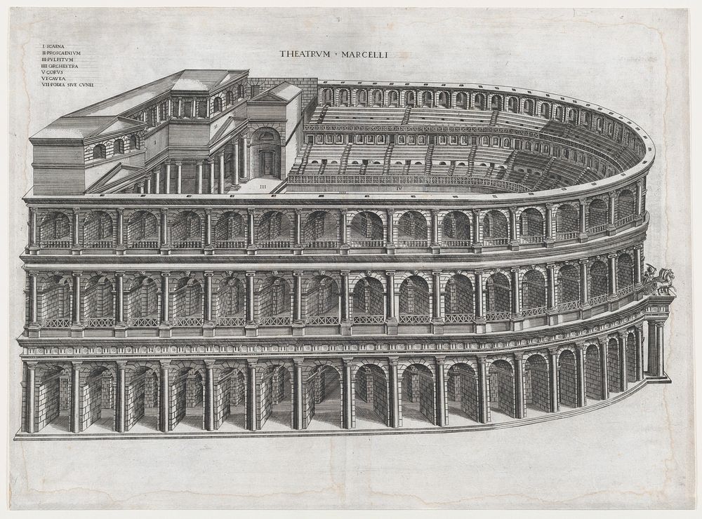 Speculum Romanae Magnificentiae: Theater of Marcellus, Antonio Lafréry