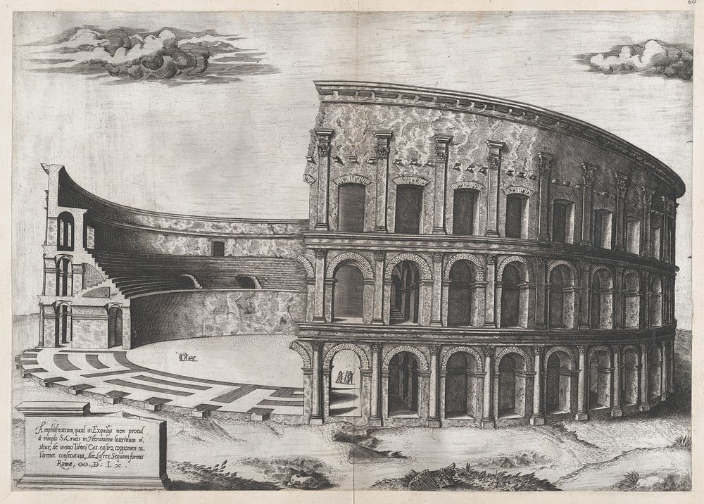 Speculum Romanae Magnificentiae: Amphiteathrum Castrense, Antonio Lafréry by Anonymous