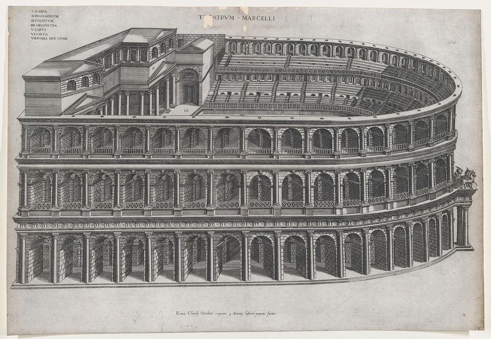Speculum Romanae Magnificentiae: Theater of Marcellus, Antonio Lafréry by Anonymous