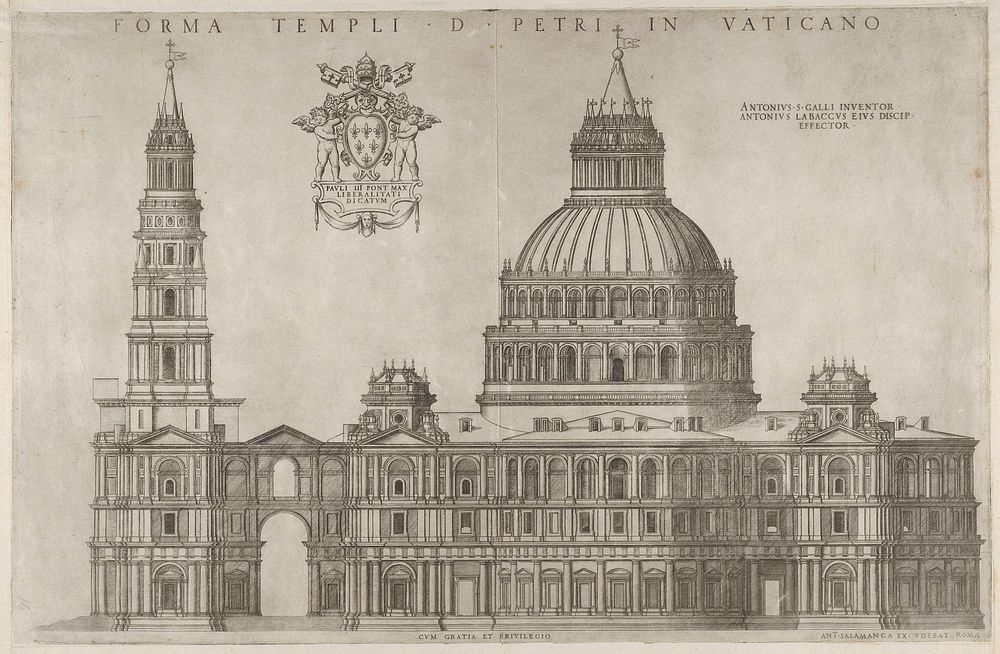 Speculum Romanae Magnificentiae: Design for the Basilica of St. Peter's in the Vatican after Antonio da Labacco and Antonio…