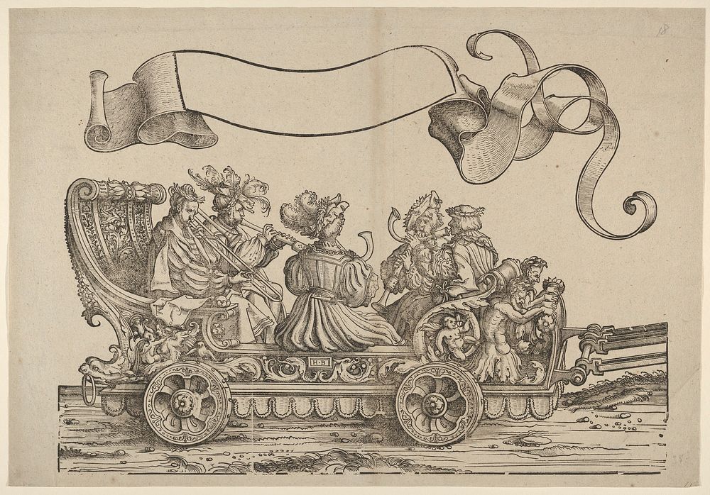 Cart with Horn Musicians, The Triumphal Procession of Emperor Maximilian I