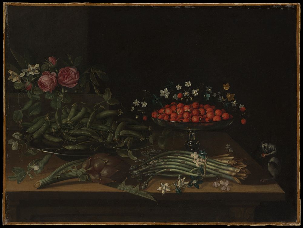 Still Life with Strawberries by French Painter