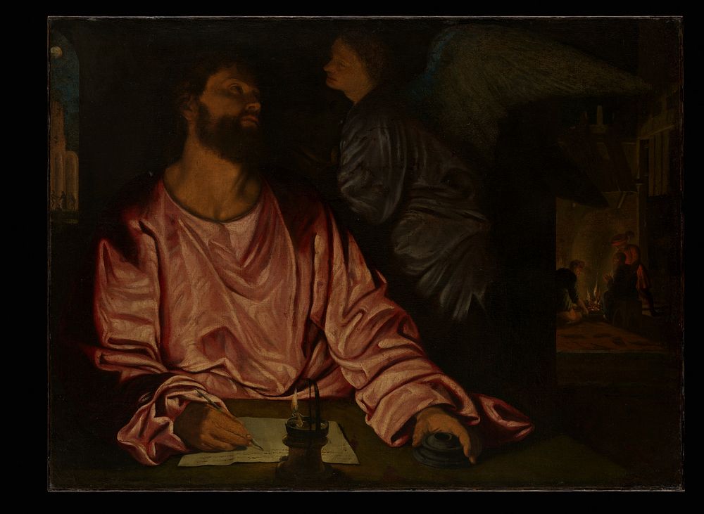 Saint Matthew and the Angel by Giovanni Gerolamo Savoldo