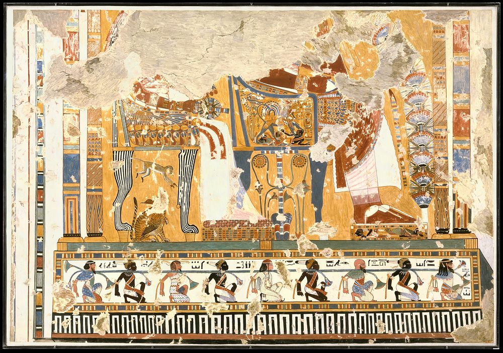 Amenhotep III and Queen Tiye Enthroned Beneath a Kiosk, Tomb of Anen by Nina de Garis Davies