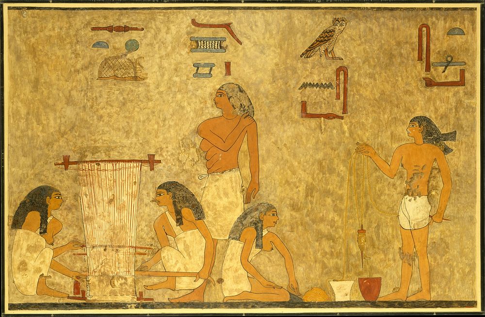 Weavers, Tomb of Khnumhotep by Norman de Garis Davies