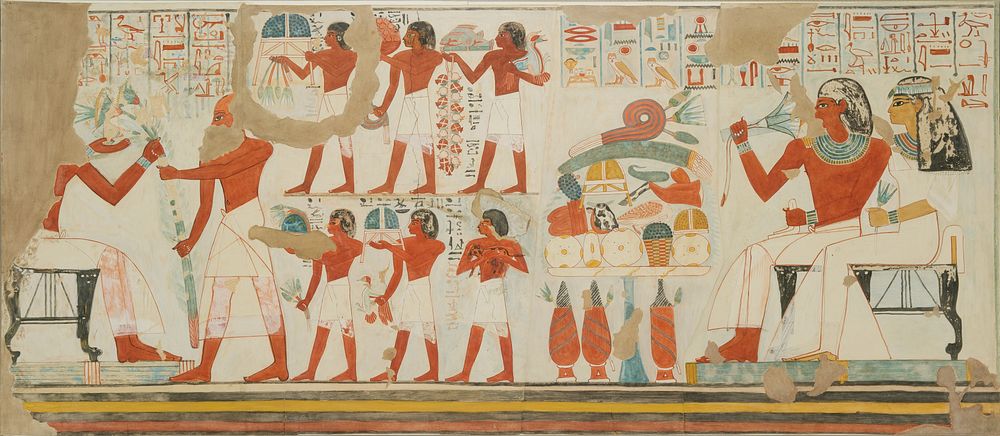 Offerings Made to the Deceased and his Wife, Tomb of Djehutyemheb