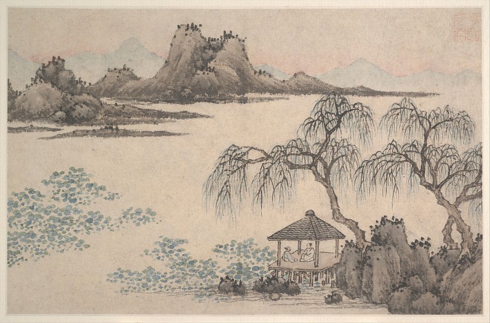 Landscape with Pavilion and Willows, attributed to Shen Zhou (Chinese, 1427&ndash;1509)