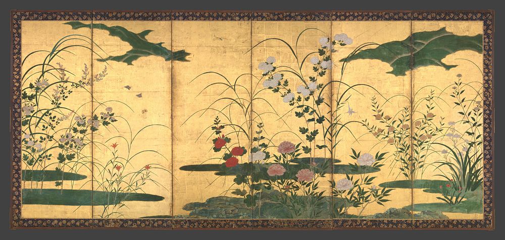 Flowers and Grasses of the Four Seasons, Circle of Kano Mitsunobu