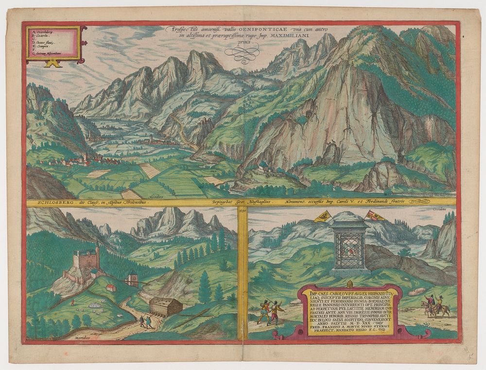 The Inn Valley from the series Civitates Orbis Terrarum, vol. V, plate 59 by Simon Novellanus (Netherlandish, 16th century)…