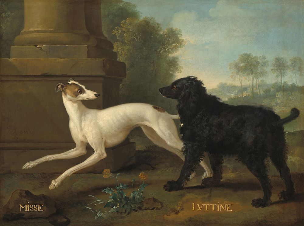Misse and Luttine (1729) by Jean&ndash;Baptiste Oudry.  