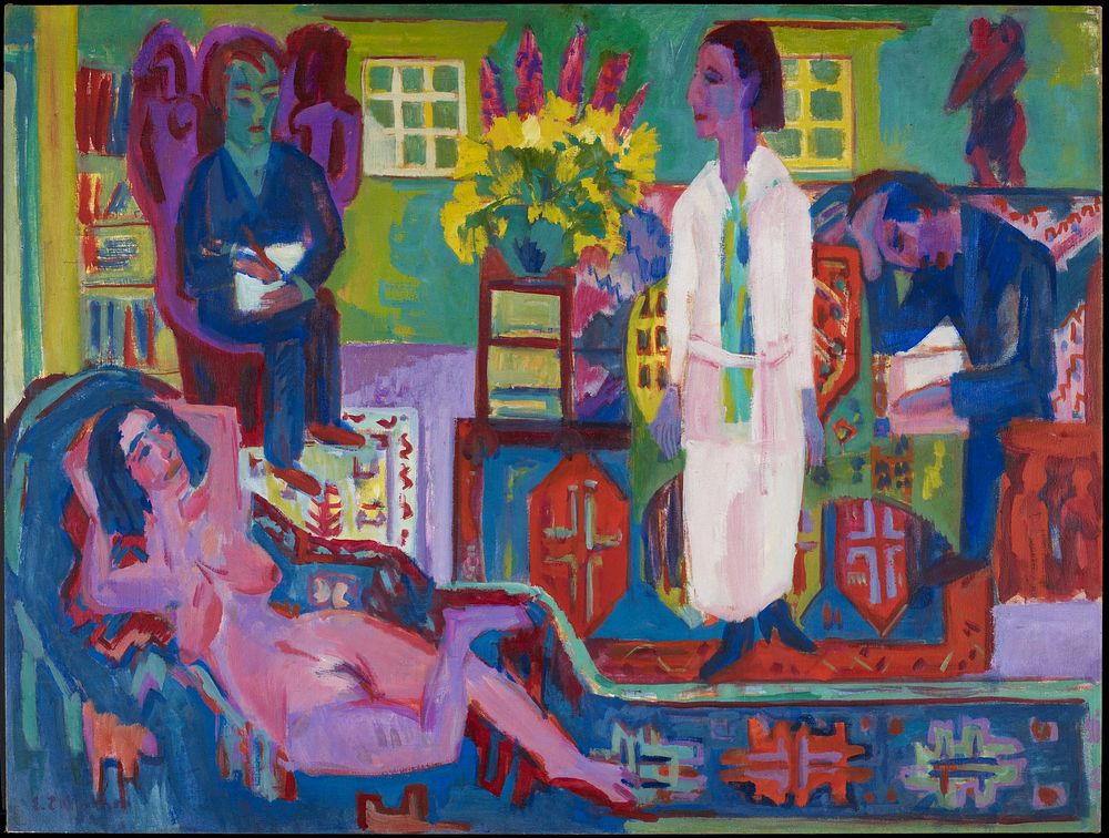 Modern Bohemia (1924) painting in high resolution by Ernst Ludwig Kirchner.  