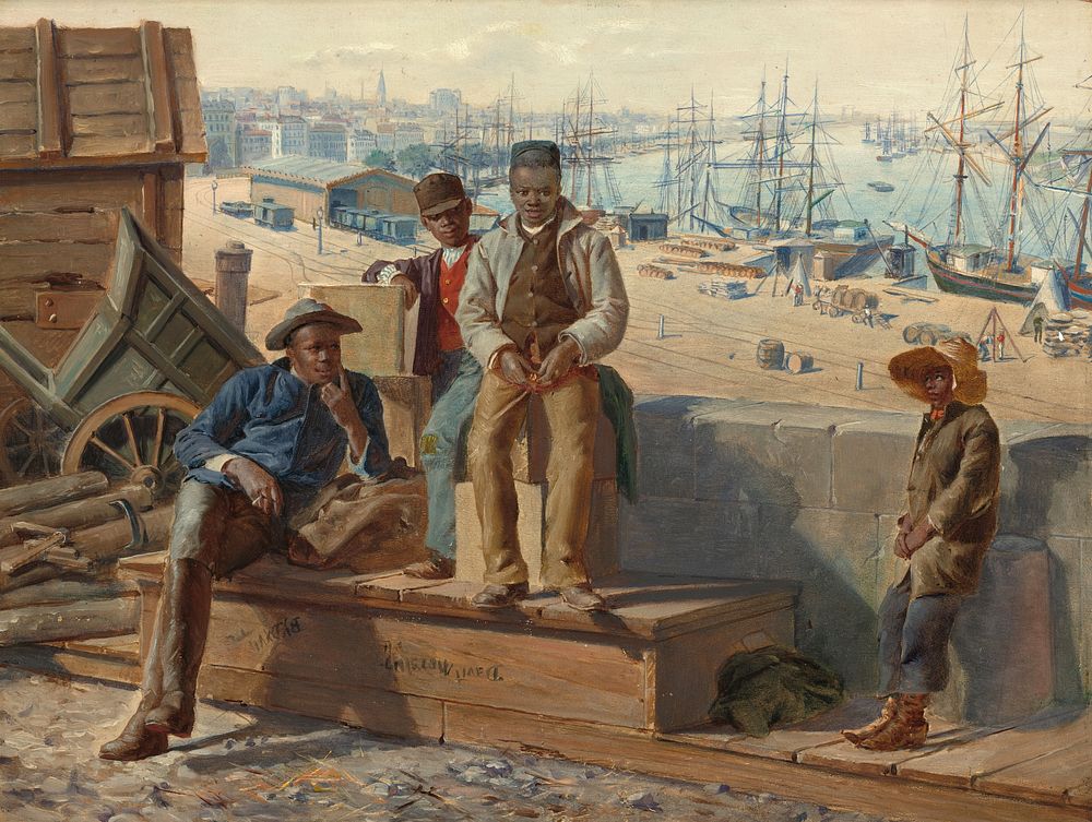 Negro Boys on the Quayside (ca. 1865) by David Norslup.  