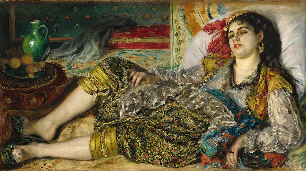 Odalisque (1870) painting in high resolution by Pierre-Auguste Renoir. 