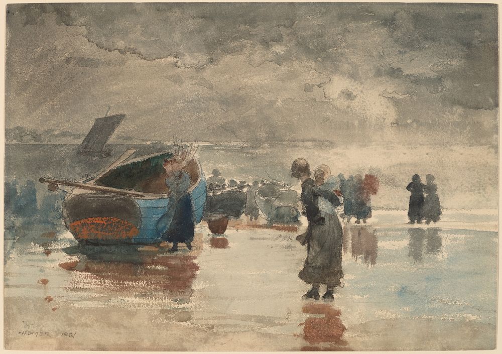 On the Sands (1881) by Winslow Homer.  