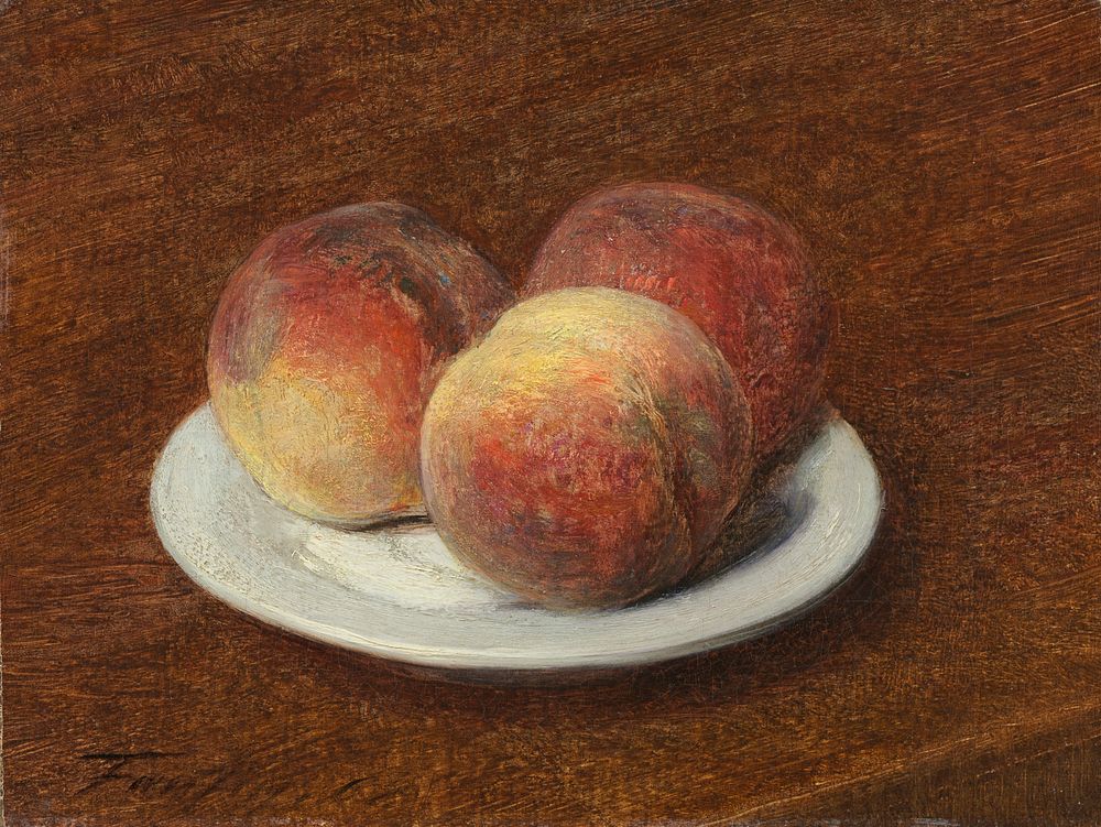 Three Peaches on a Plate (1868) by Henri Fantin-Latour.