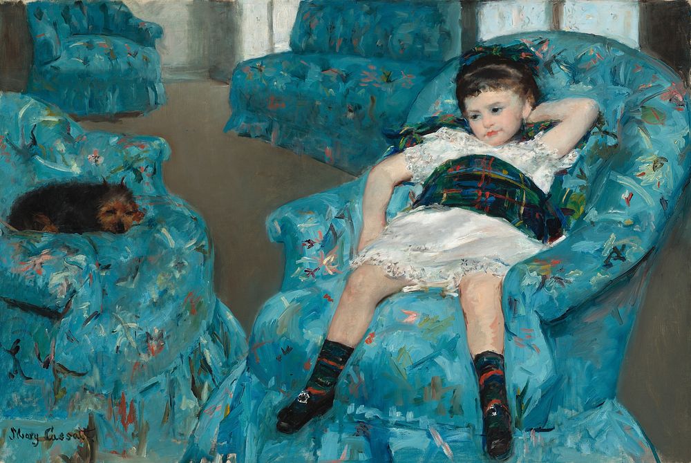 Little Girl in a Blue Armchair (1878) by Mary Cassatt. 