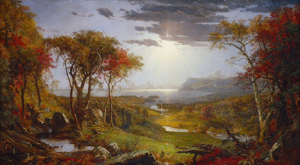 Autumn–On the Hudson River (1860) by Jasper Francis Cropsey.  