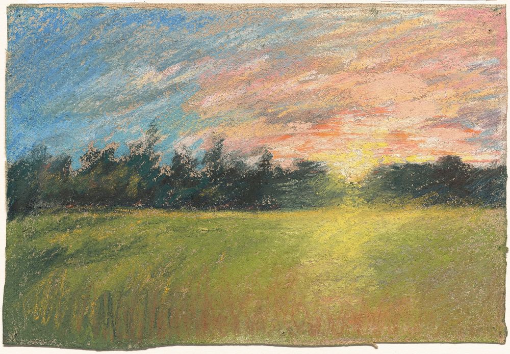 A Meadow at Sunset (ca. 1845) by Paul Huet.  