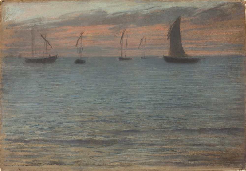 A Seascape at Sunset (1880s) by Ernest–Ange Duez.  