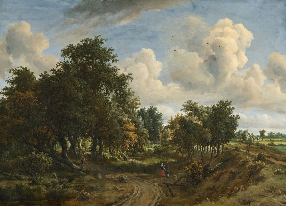 A Wooded Landscape (1663) by Meindert Hobbema.  