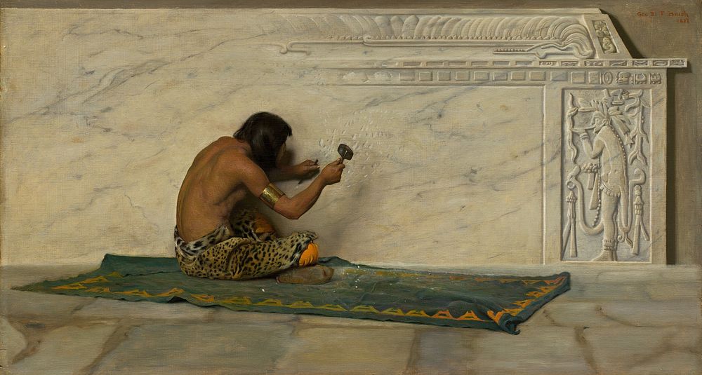 An Aztec Sculptor (1887) by Charles Warren Eaton.  
