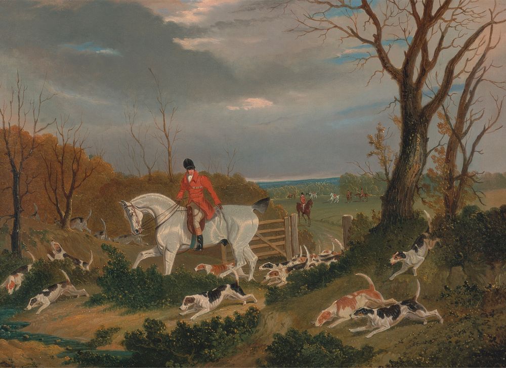 The Suffolk Hunt. Going to Cover near Herringswell (1833) painting in high resolution by John Frederick Herring.  