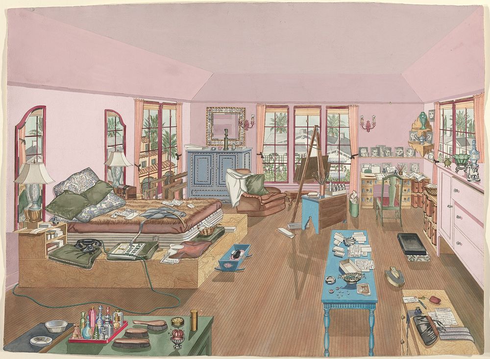 Bedroom (1940, 1935&ndash;1942) by Perkins Harnly.  