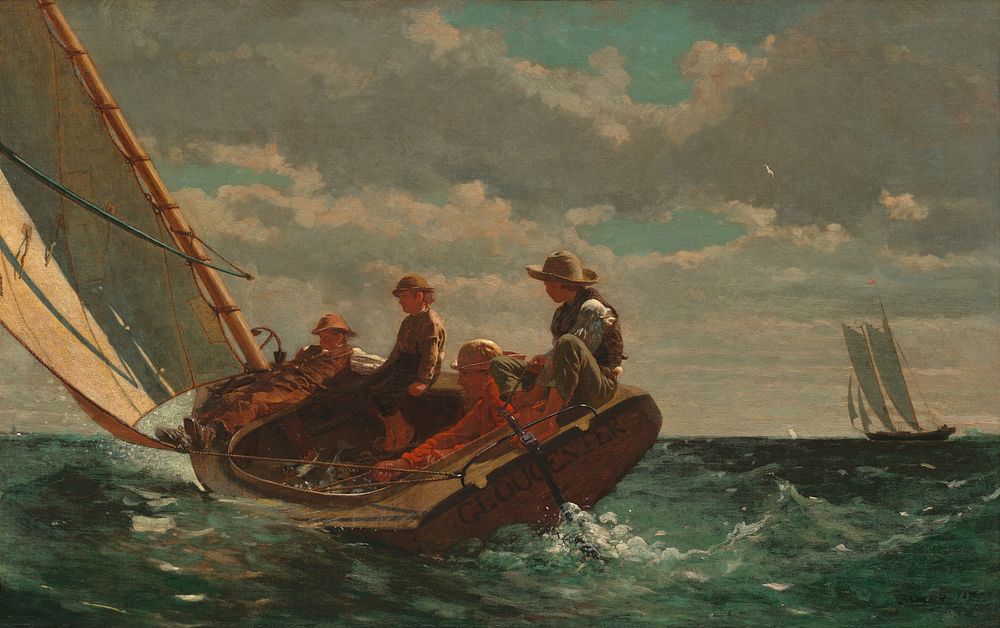 Breezing Up, A Fair Wind (ca. 1873–1876) by Winslow Homer.  