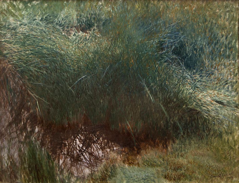 Clump of Reeds (1907) painting in high resolution by Bruno Liljefors. Original from The Thiel Gallery. 