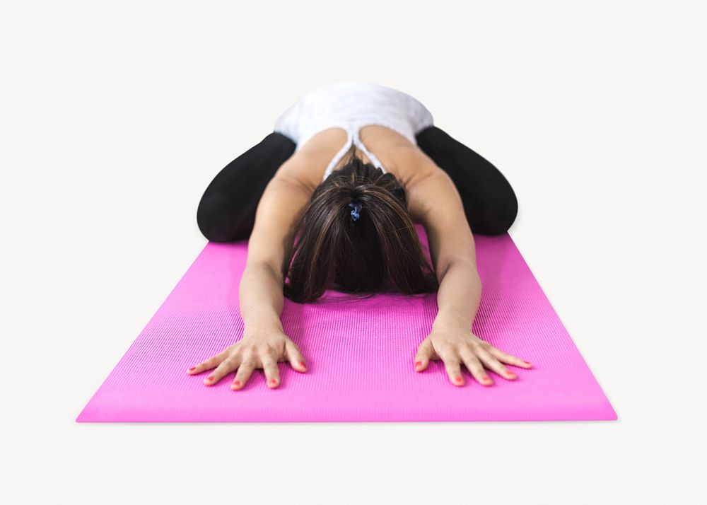 Yoga stretch isolated on off white design 